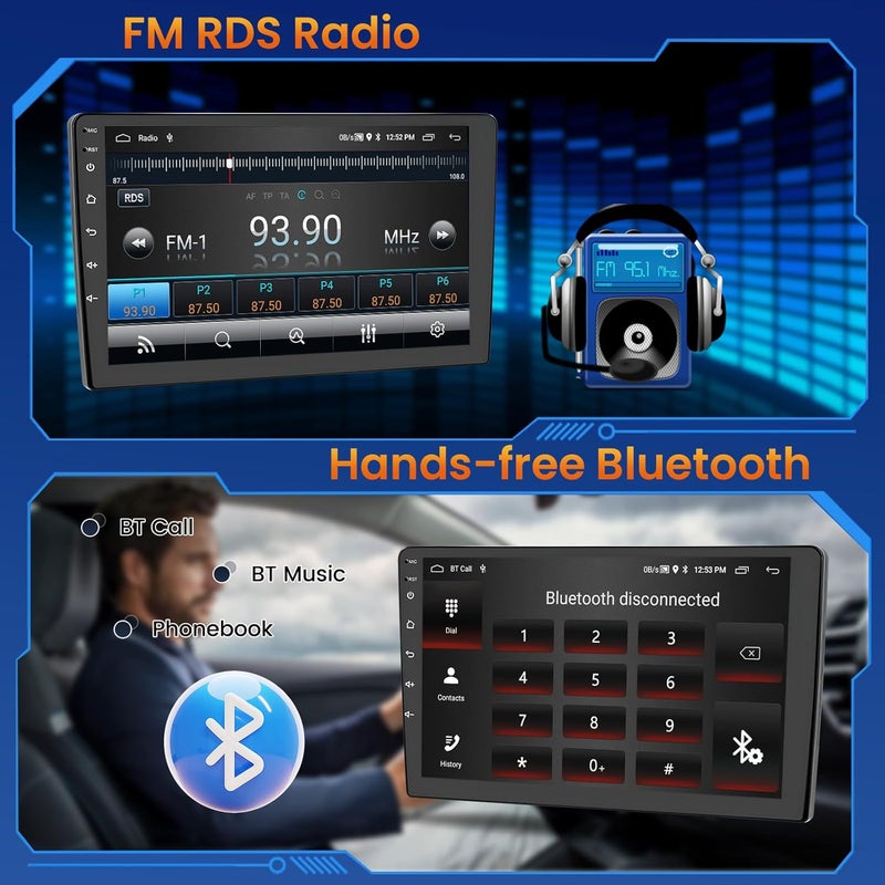 Inefala [2G+64G] Android 15 Car Radio for Toyota Corolla EX 2005-2012 with Wireless Carplay/Android Auto, 9 Inch HD Touchscreen for Corolla Stereo with GPS 5GHz WiFi Bluetooth SWC Backup Camera MIC - Image 5